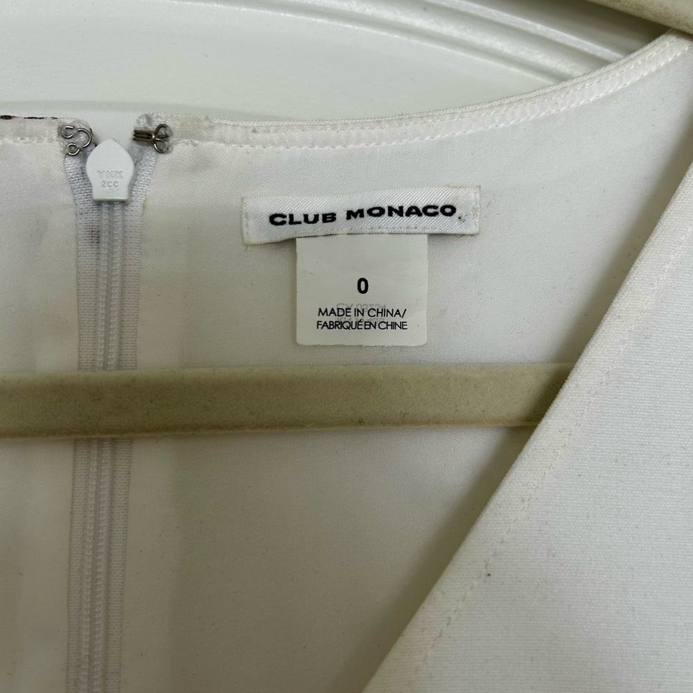 Club Monaco White Flutter Sleeve Sheath Dress - Picture 4 of 4